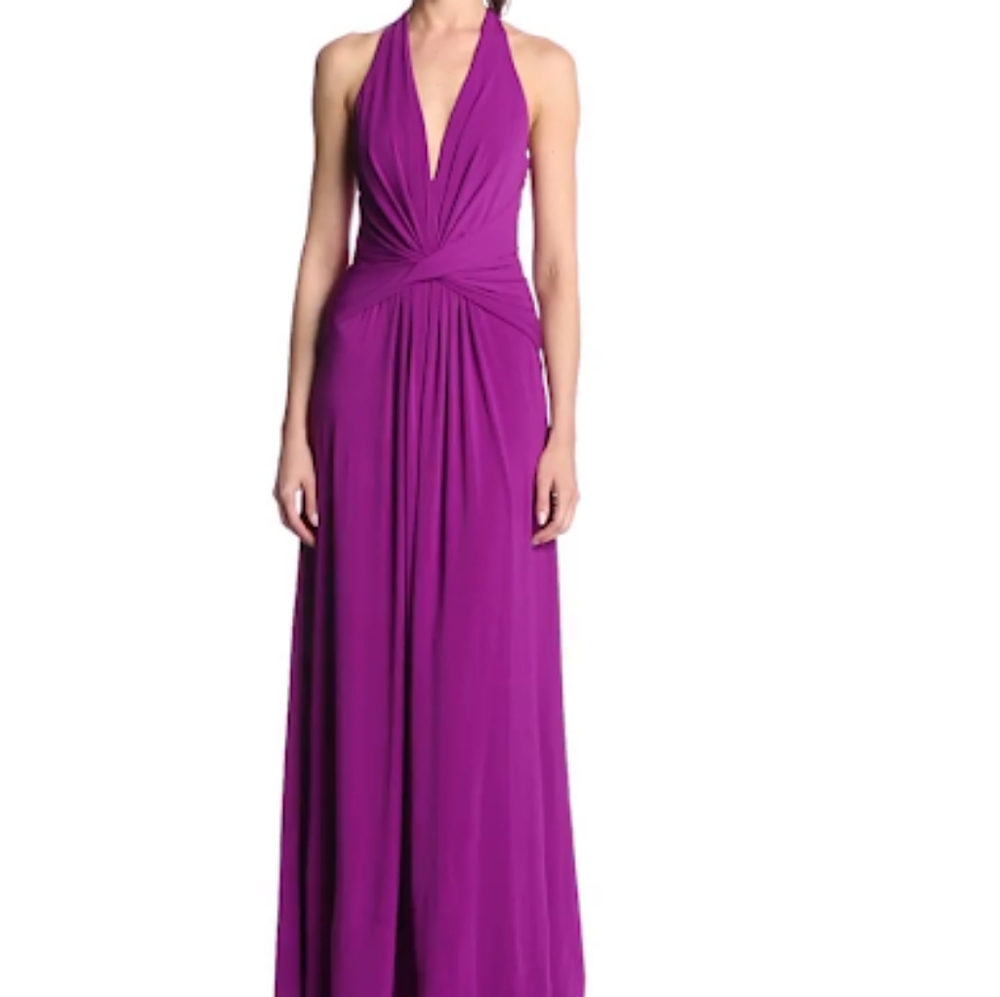 Halston Heritage Jersey Halter Gown